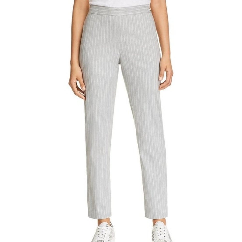 NWT Donna Karen stretch grey pinstripe pants, 6